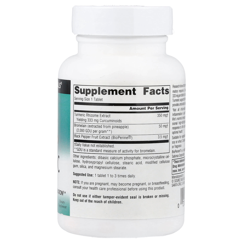 Source Naturals, экстракт куркумы, 100 таблеток