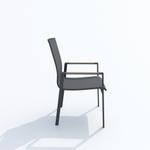 Обеденная группа Ideal Patio ДОЛЛА СОЛА каркас карбон, стол алюминий 180, текстилен серый