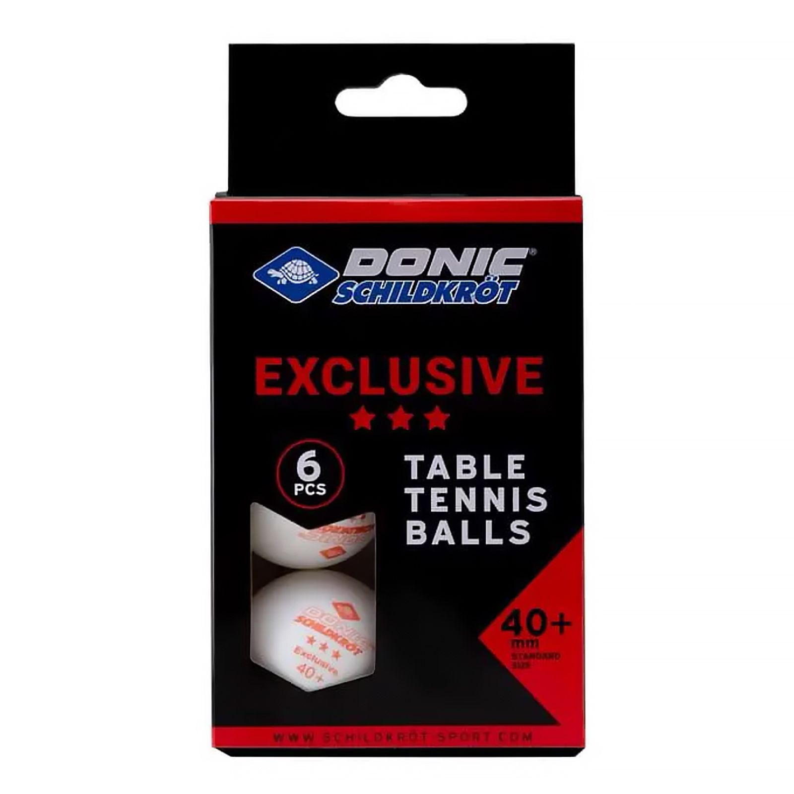 Мячики для н/тенниса DONIC EXCLUSIVE 3* 40+, 6 штук, белый фото №1
