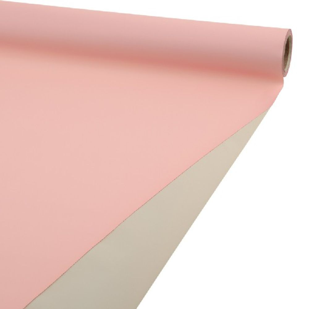 Пленка матовая 2-х сторонняя 57смx10м 63mic (Бежевый/Розовый)