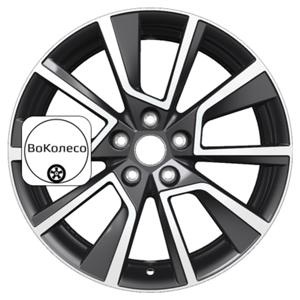 7x18/5x112 ET43 D57,1 KHW1802 (Kodiaq/Tiguan) Black-FP Khomen Wheels