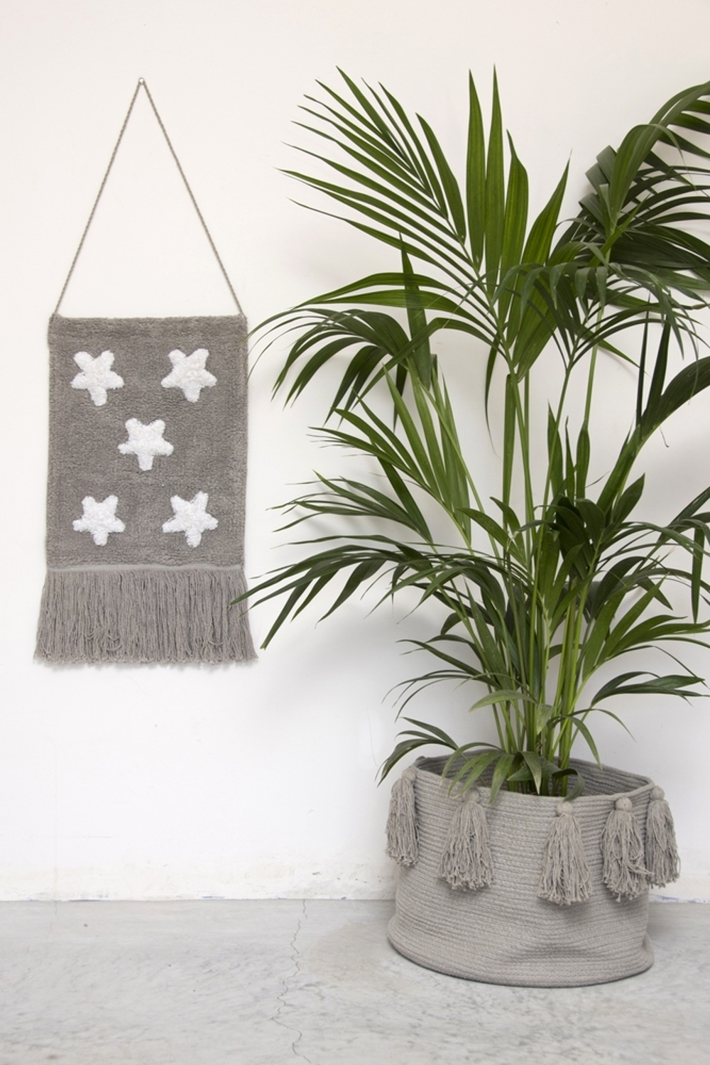 Корзина Lorena Canals Tassels Light Grey (30 x Ø45 см)
