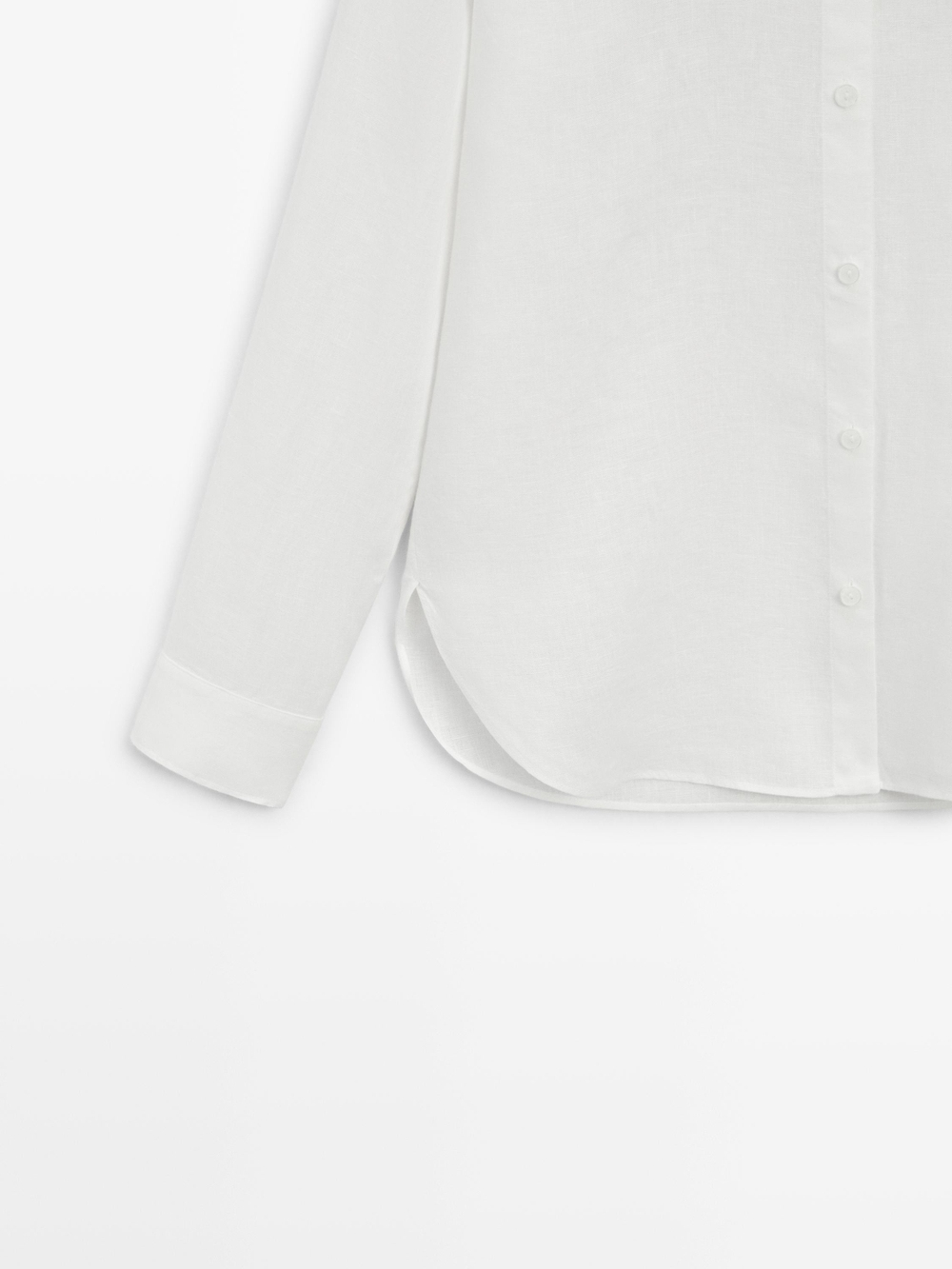 Massimo Dutti Льняная рубашка свободного кроя, белый