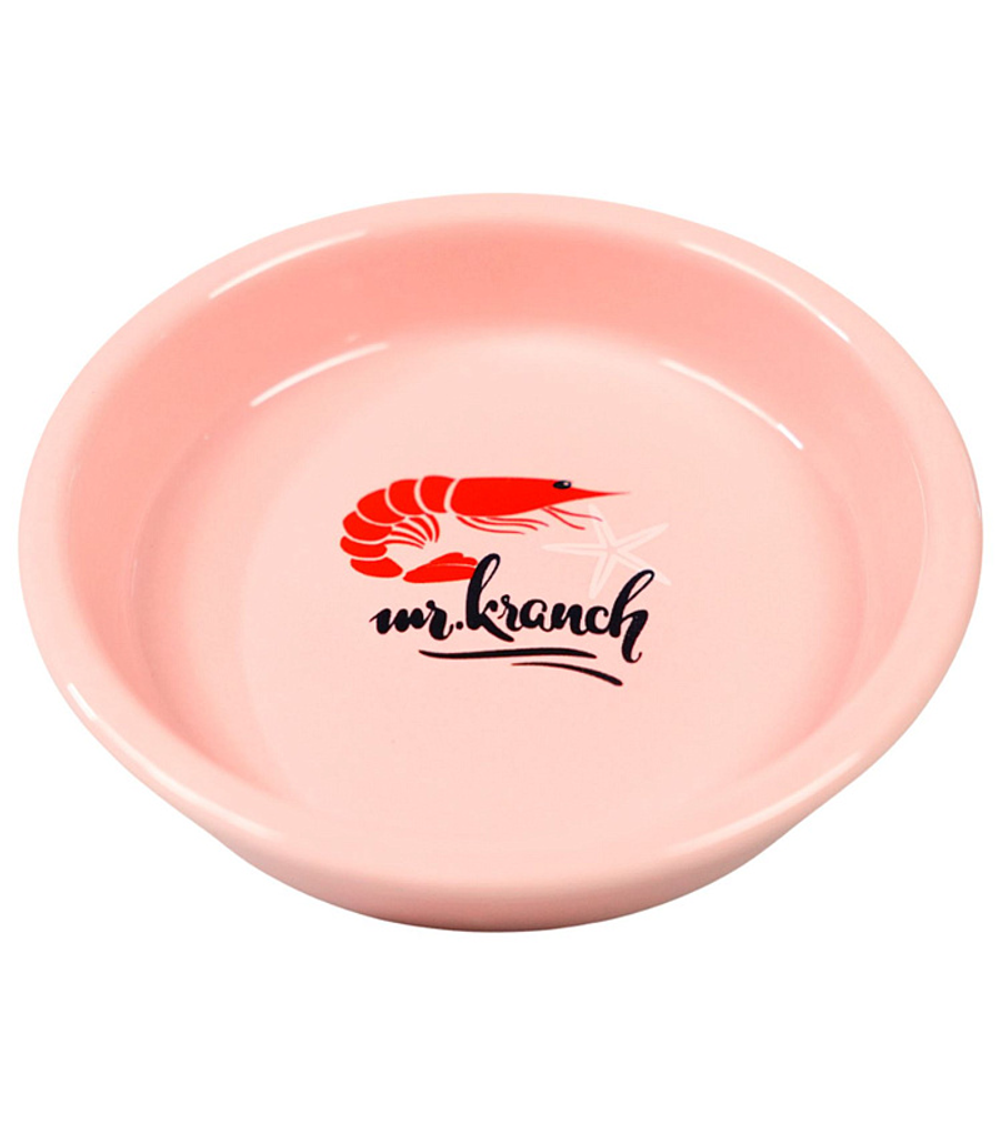 Mr.Kranch Миска керамическая для кошек Креветочка 200мл, Розовая (35002)