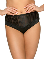 Трусики-слипы с вставками из сетки в полоску (Размер: L) (Цвет: черный)