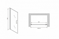 Душевая дверь Abber Sonnenstrand 90 AG04090B профиль Черный стекло прозрачное