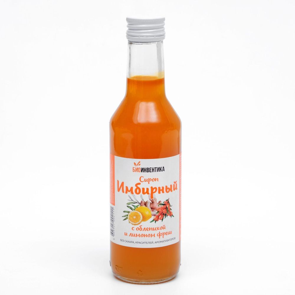 Сироп Биоинвентика имбирный с облепихой и лимоном фреш, 250 мл