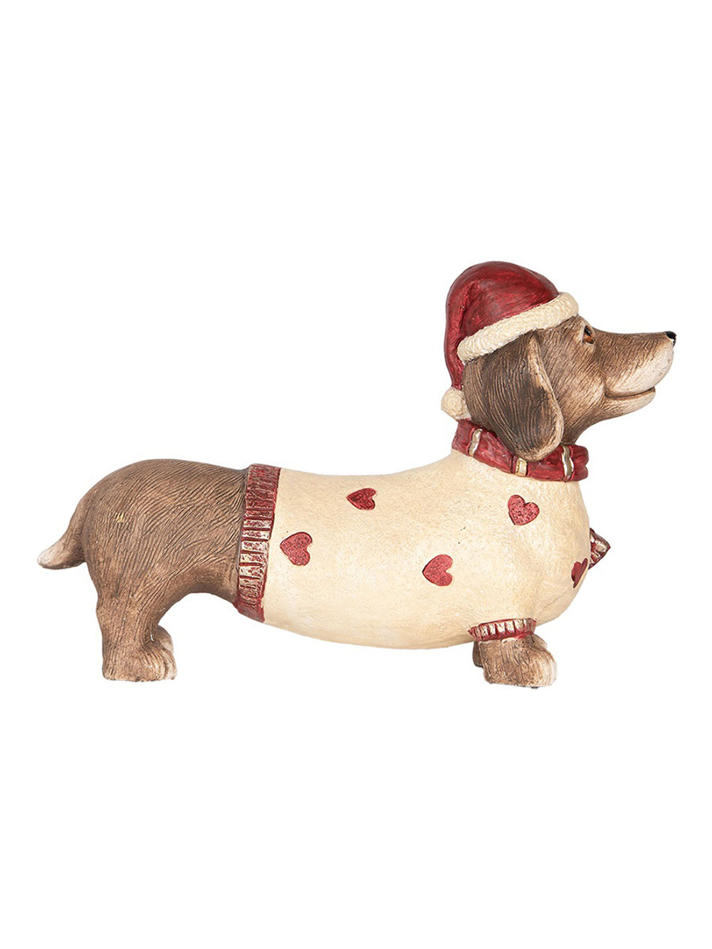 Декор "Такса в свитере с сердечками" 42x12x27 см