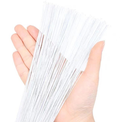 Проволока флористическая китайская №24 в белой тейп-ленте (0,55 * 36 см; 50 штук) /Проволока для рукоделия и творчества