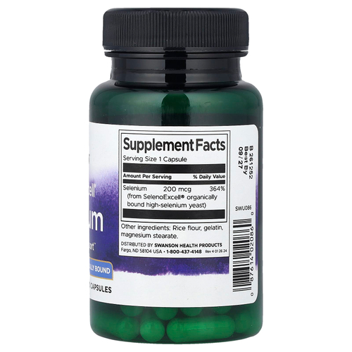 Swanson, SelenoExcell®, селен, 200 мкг, 60 капсул
