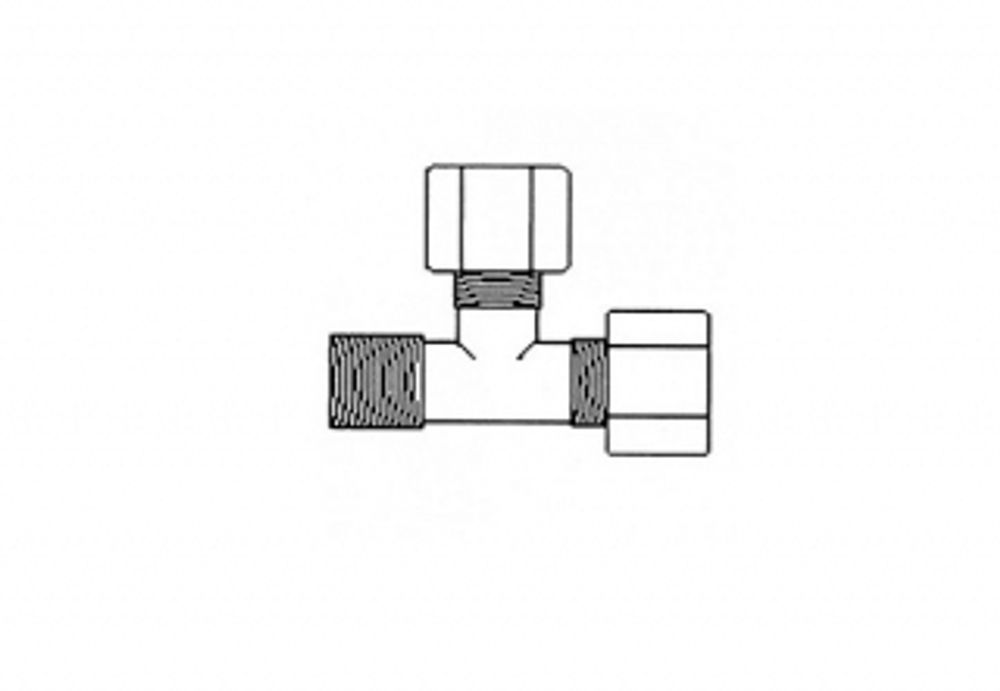 Фитинг JС 75-4-4 Aquapro Тройник 1/4&quot;x1/4&quot; (резьба)