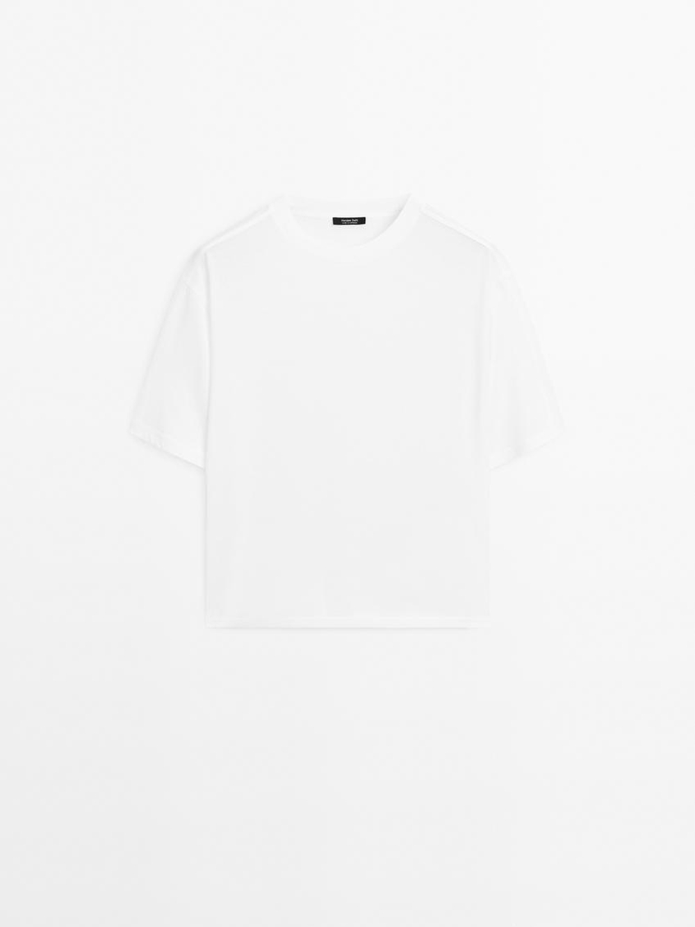 Massimo Dutti Футболка с декоративными швами на рукаве, белый