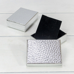 Коробка Ювелирная 7х9х3 см Набор 2 шт "Кожа крокодила" (Серебряный)