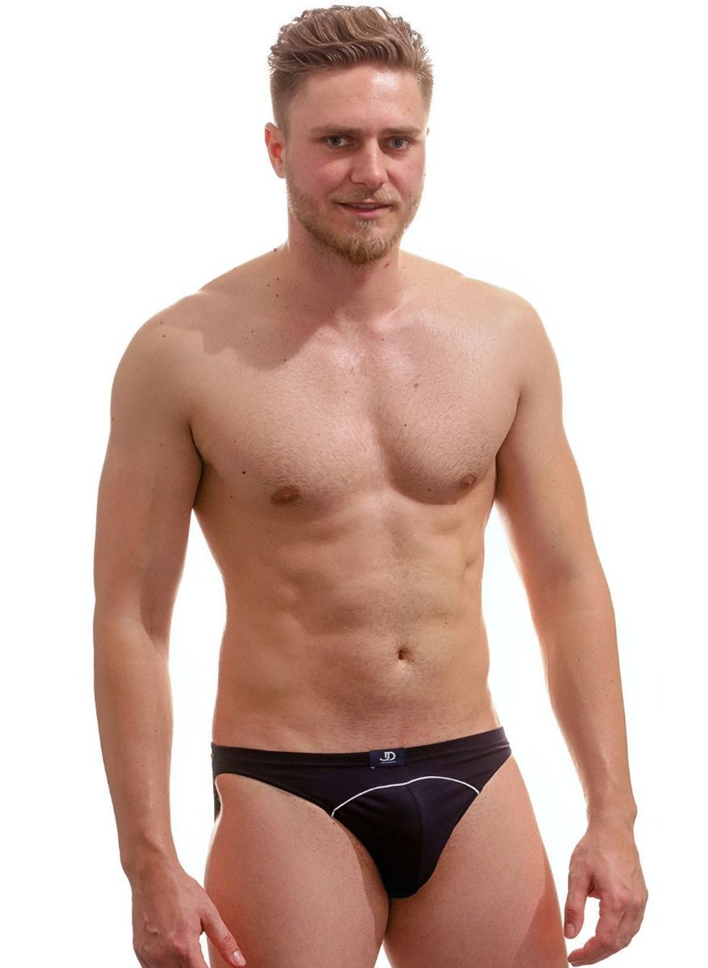 Мужские трусы-слипы с контрастной окантовкой (Размер: L) (Цвет: черный)