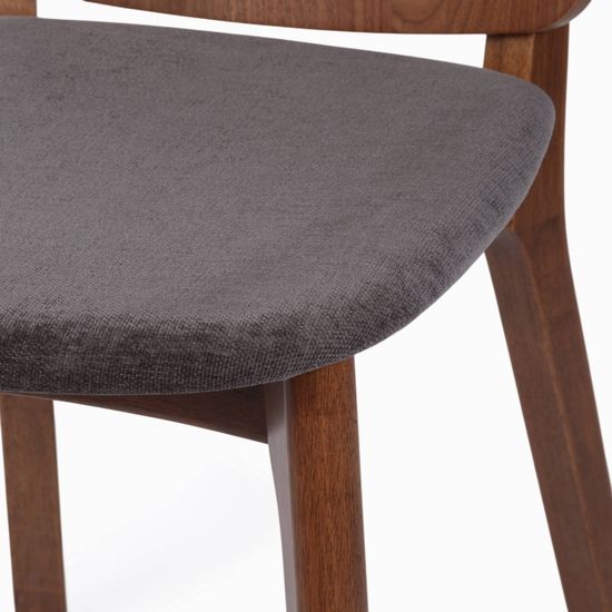 Стул Cora деревянный, сиденье из серой ткани