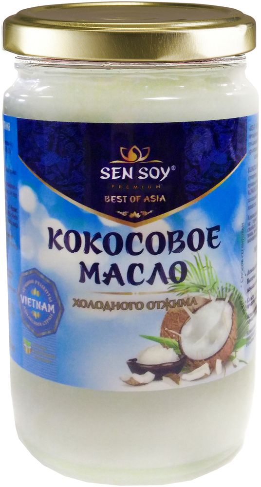 Sen Soy Масло кокосовое холодного отжима, стеклянная банка, 200 мл
