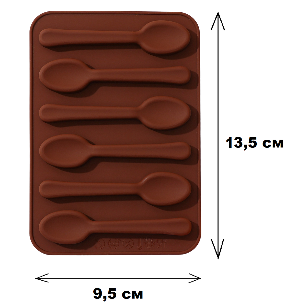 Форма для  шоколада «Ложечки-МИНИ», 6 ячеек, 13,5×9,5×0,7 см