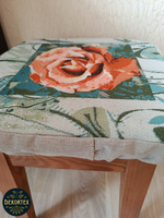 Набор чехлов на табурет из гобелена Роза чайная (33х33 см) - 4шт