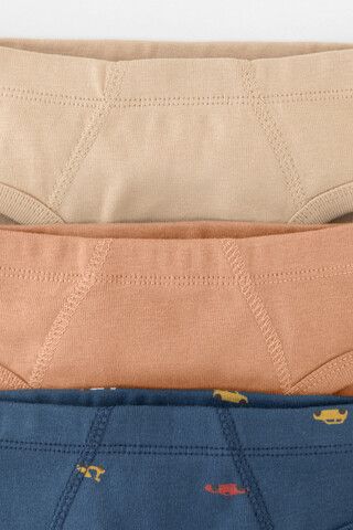 трусы/ уп  для мальчика  К 1928-3уп/пробковое дерево,бежевый,транспорт