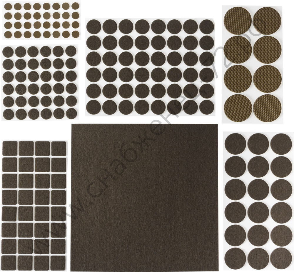STAYER коричневый, самоклеящихся, 175 шт., набор мебельных накладок (40916-H175)