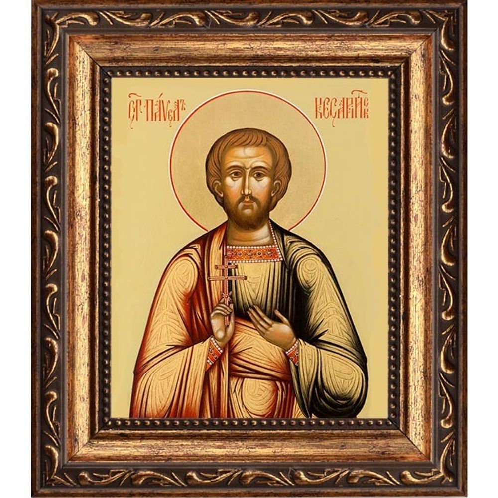 Павел Кесарийский Святой мученик. Икона на холсте.