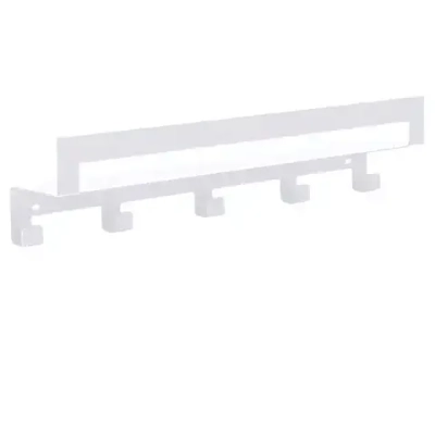 Полка настенная Line 50см с 5-ю крючками (белый)