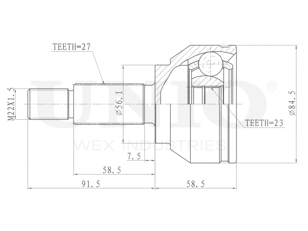 ШРУС внешний UNIO CVJ-20100