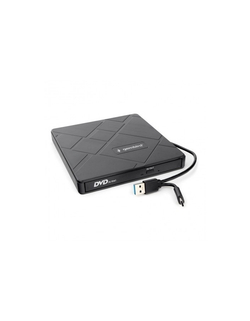 USB 3.0  Gembird DVD-USB-04 пластик, со встроенным кардридером и хабом черный