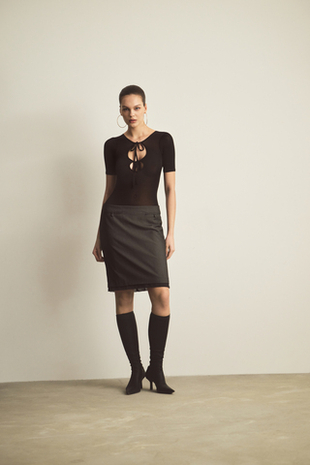 Боди из трикотажа с завязками