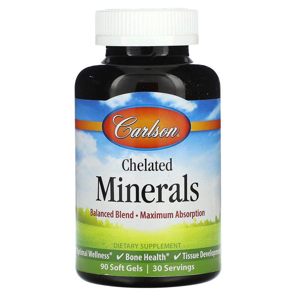 Carlson, Chelated Minerals, 90 мягких таблеток