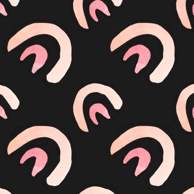 Акварельный абстрактный бесшовный паттерн на чёрном