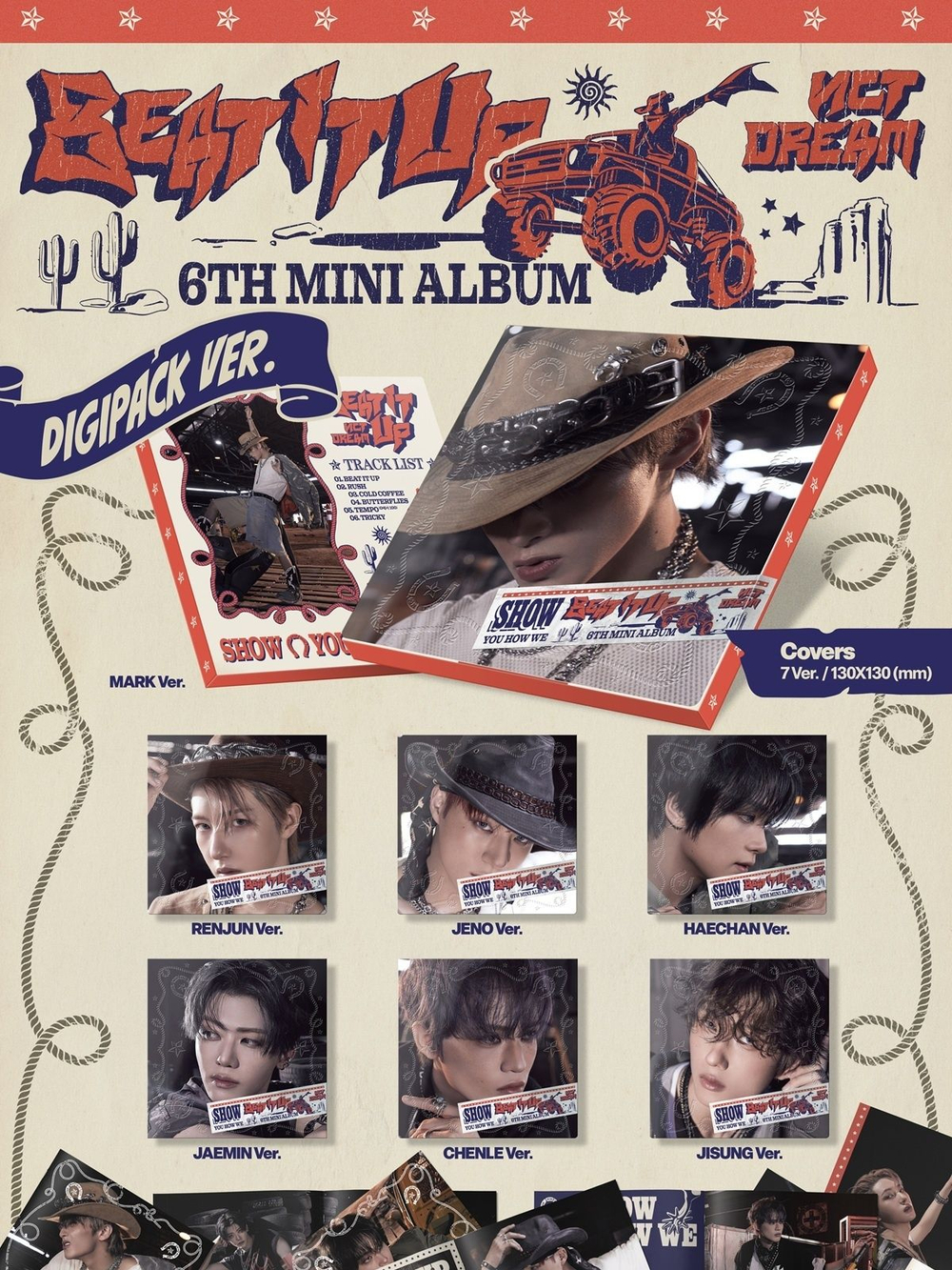 Альбом NCT DREAM - BEAT IT UP 6th Mini Album DIGIPACK 7 Version SET