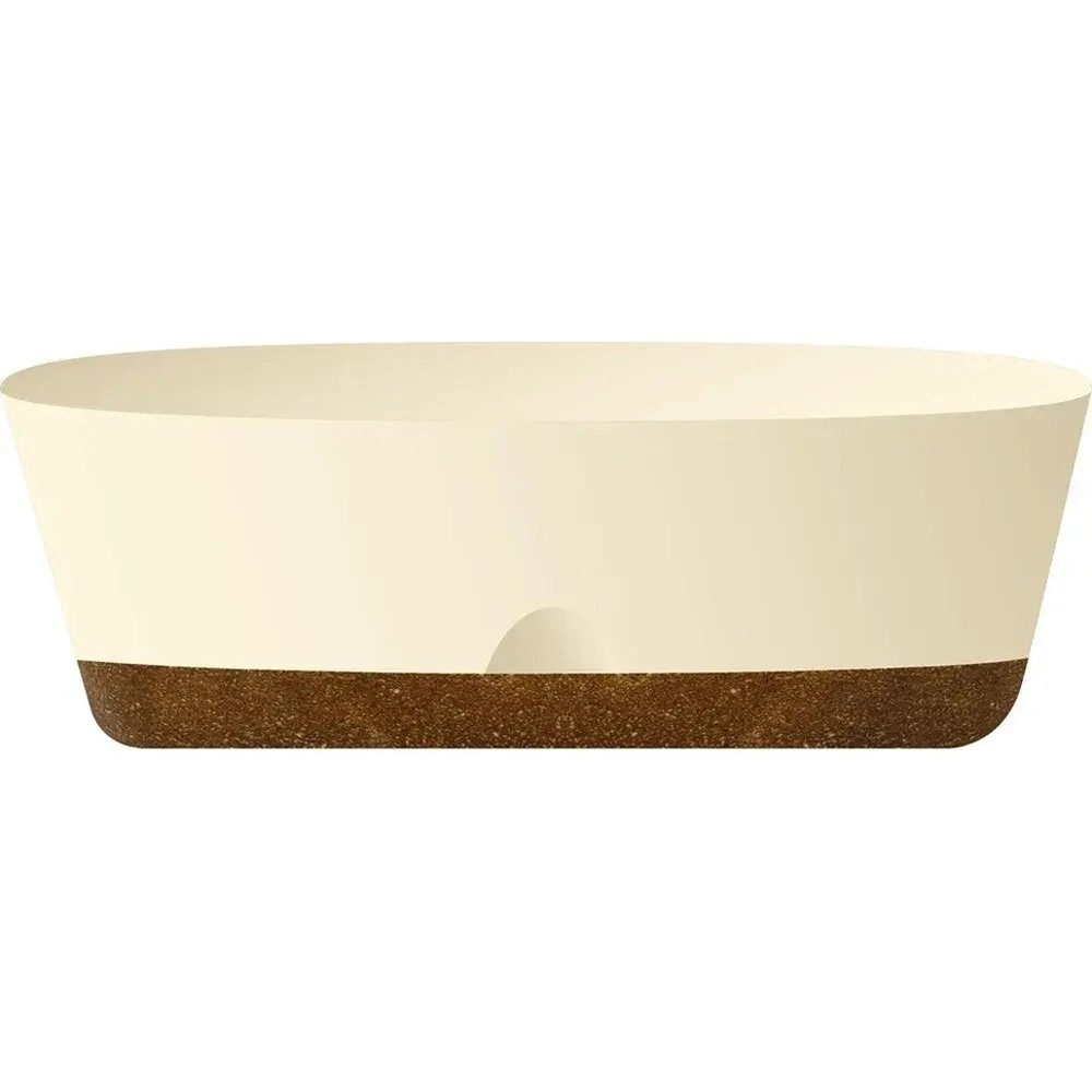 Горшок овальный InGreen WOOD для суккулентов, 25 см сливочный/бук