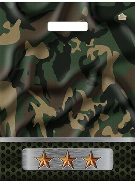 Пакет 40*31см (60мк) с вырубной укрепл. ручкой "Камуфляж" Глянец ПВД