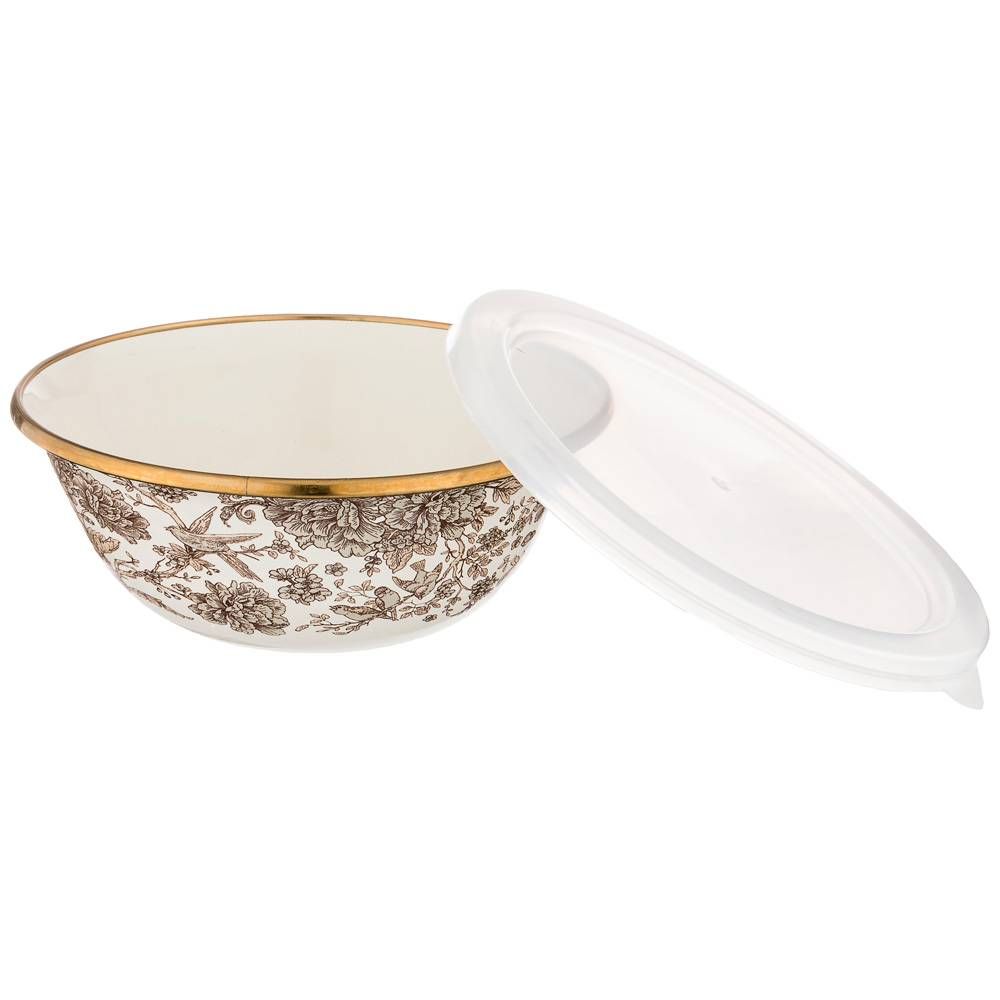 НАБОР МИСОК AGNESS ЭМАЛИРОВАН. С ПЛАСТИК.КРЫШКАМИ, СЕРИЯ ROYAL GARDEN 6ПР. 14/16/18СМ, 0,6/0,9/1,3Л