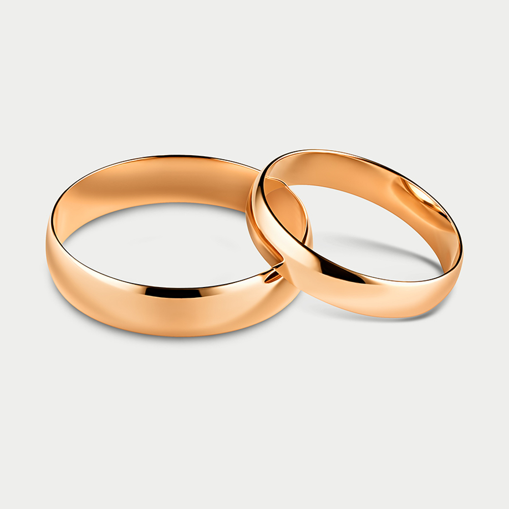 Кольцо обручальное из розового золота 585 пробы без вставки  (арт. Т10001016)