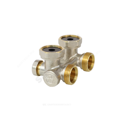 Узел нижнего подключения Ду 20 Ру10 3/4"x3/4" под плоское уплотнение однотр угловой Aquasfera 5015-01