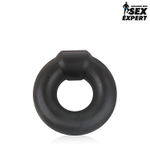 Черное силиконовое круглое эрекционное кольцо Sex Expert