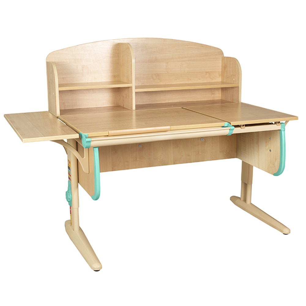 Растущая парта с задней закрытой и боковой полками Дэми СУТ 25-02-Б1НЗ (1500×880 мм)