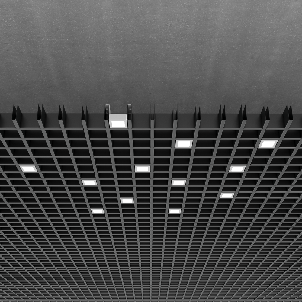 Комплект светильников Geniled Griliato Tetris x14 для ячейки 50x50 98Вт 4000К Опал Черный IP40