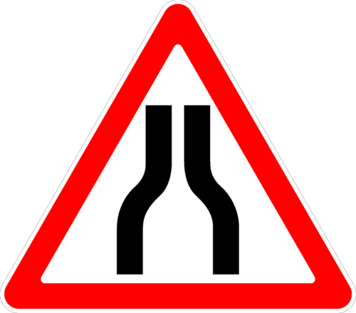 Знак Сужение дороги 1.20