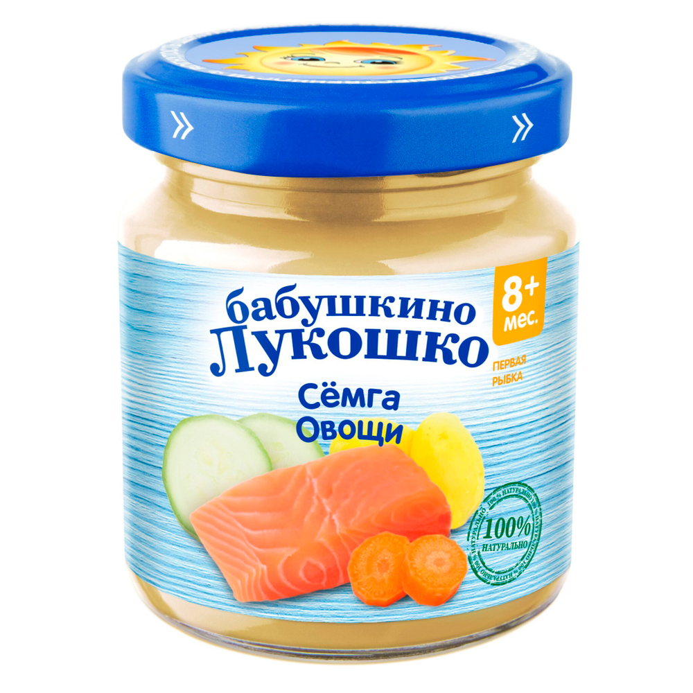 Пюре Бабушкино Лукошко Сёмга овощи с 8 месяцев 100г