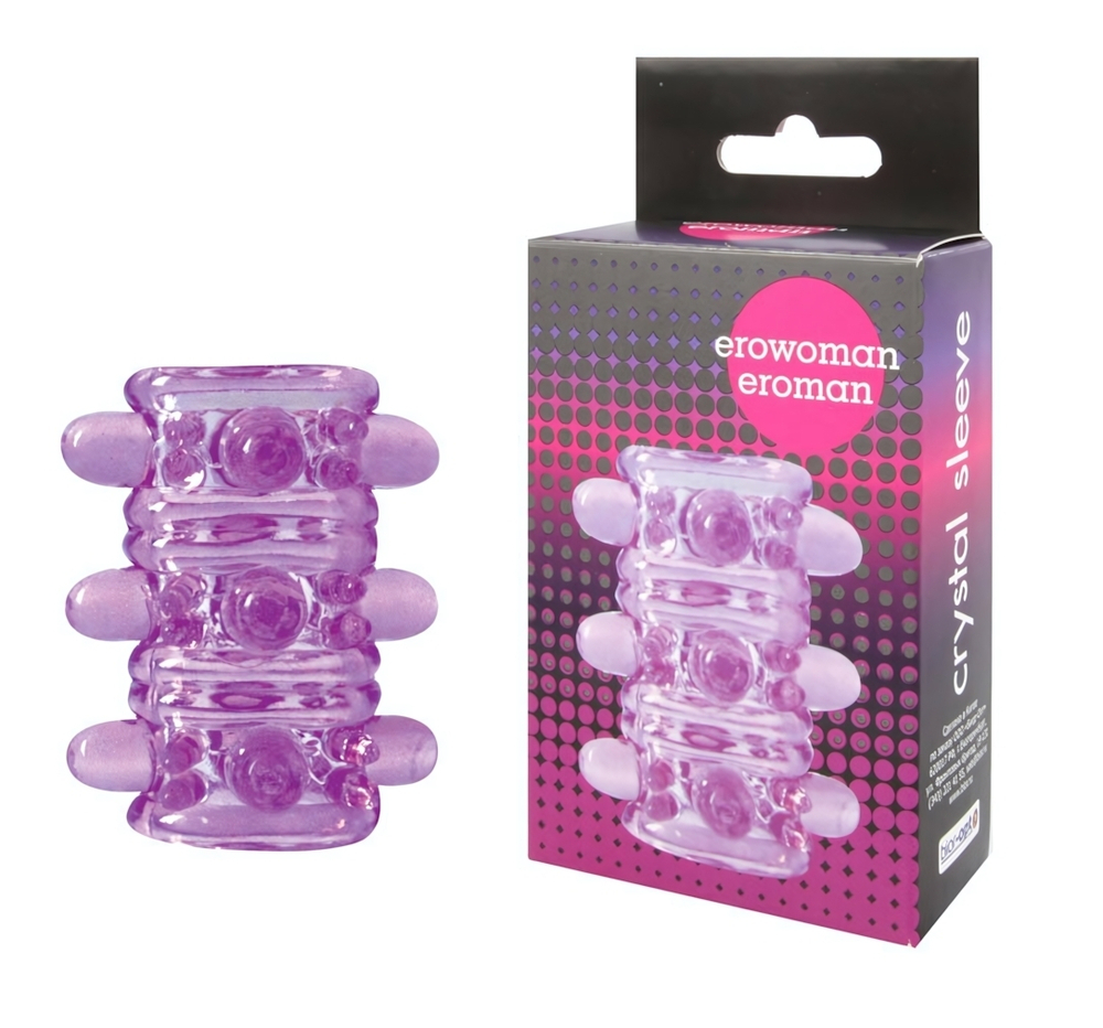 Насадка с шипами фиолетовая Crystal Sleeve 5 см