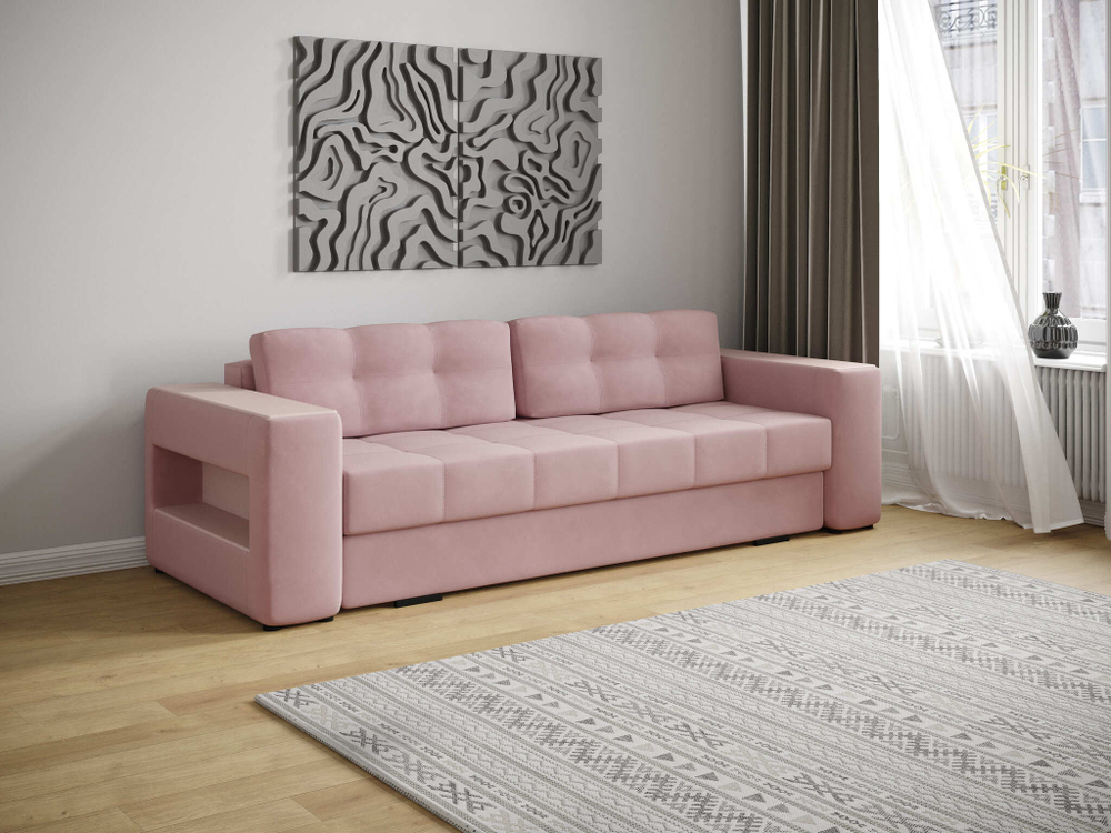 Диван раскладной Доро, пыльная роза/мдф пудра