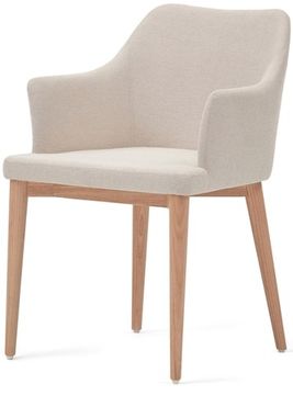 Стул Croft из бежевой синели с ножками из массива ясеня Испания La Forma