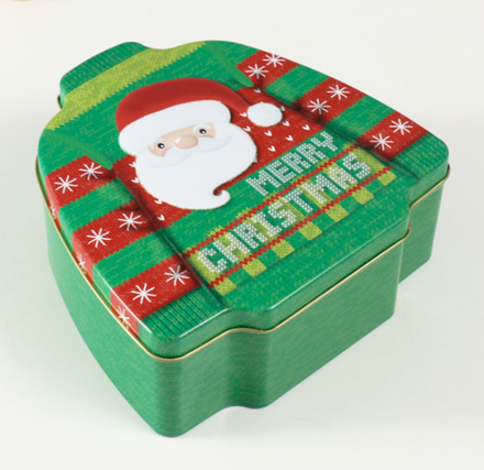 Шкатулка для подарков «Новогодний свитер», металл, 17×16.5×6.5 см,ЗЕЛЕНЫЙ , 10500807