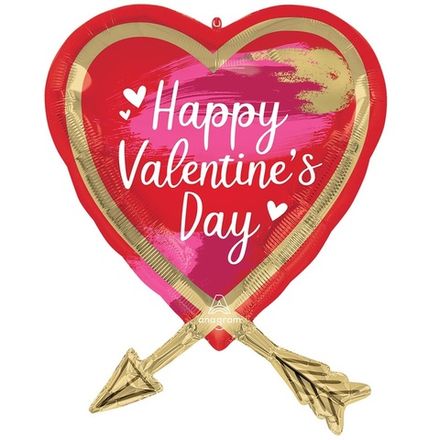 Сердце "Со стрелой Амура Happy Valentines Day"