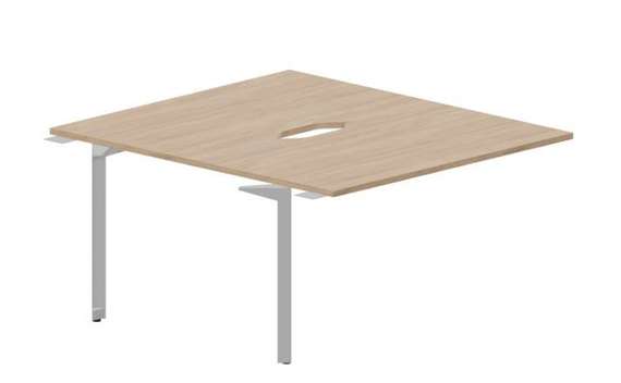 Составной стол на 2 рабочих места 138х156,6х75см (2 эргономичных выреза) - приставной элемент