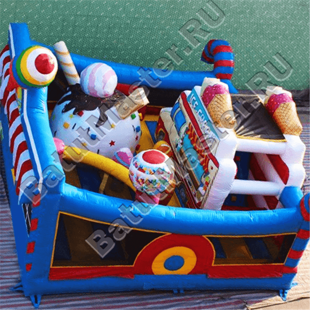 Коммерческий надувной батут "Мороженое" 6*6*3.5 м