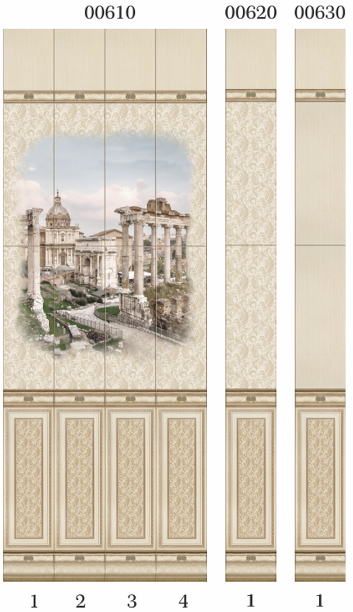 Панель ПВХ фотопечать 3D Panda Рим 2700х250 мм